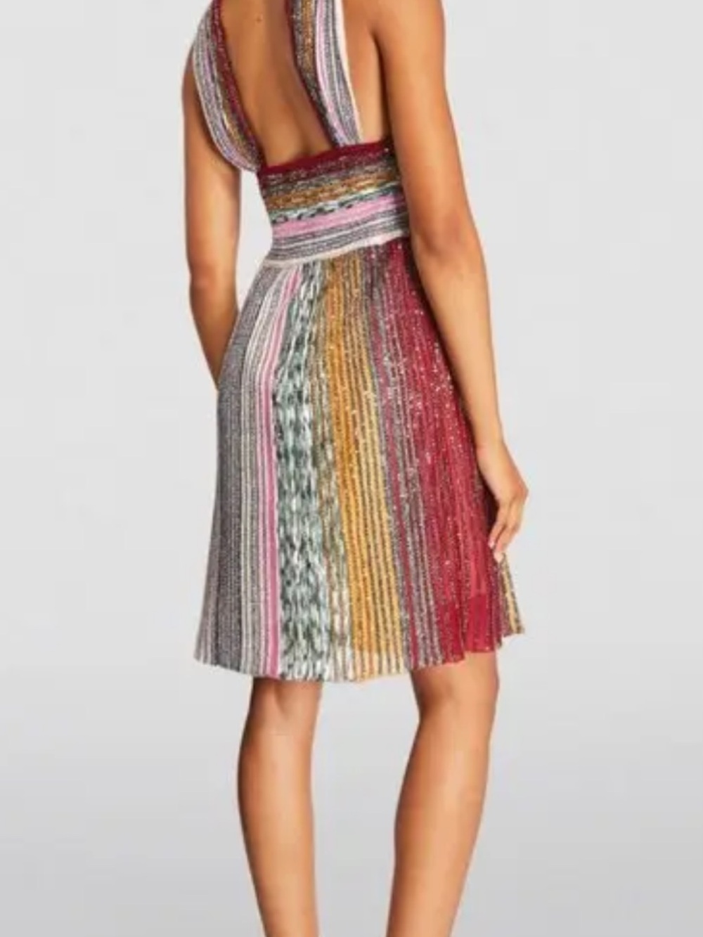 Missoni Multicolor sparkly chevron Metallic Knit Halter Dress - Picture 3 of 4